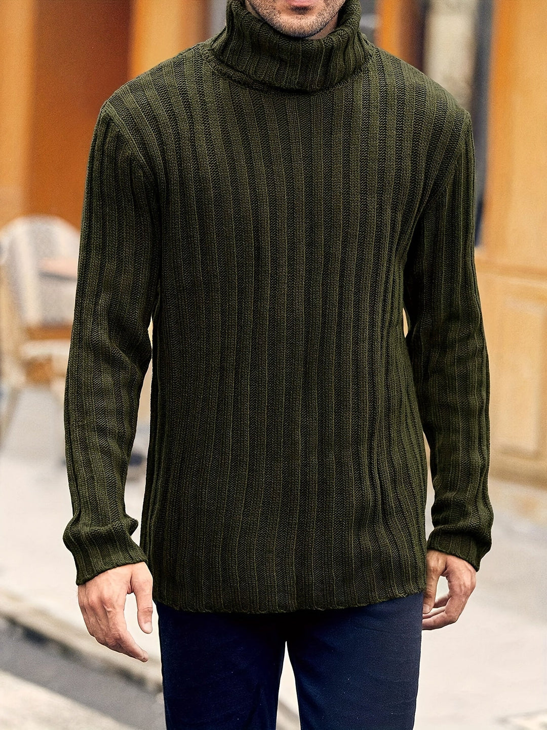 Gerippelter Damen Pullover im klassischen Stil (21)