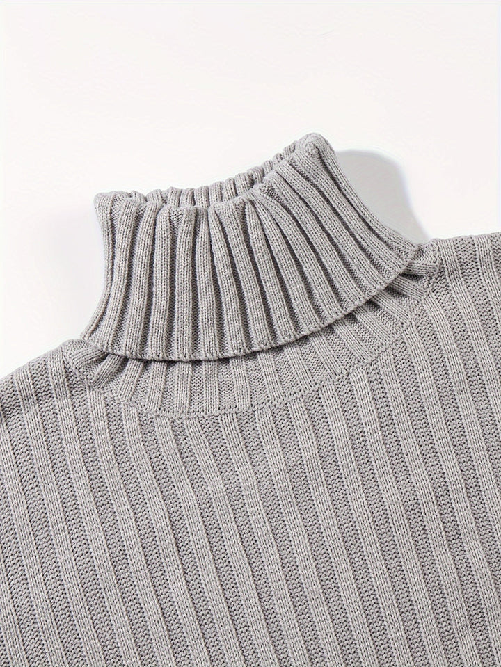 Gerippelter Damen Pullover im klassischen Stil (5)
