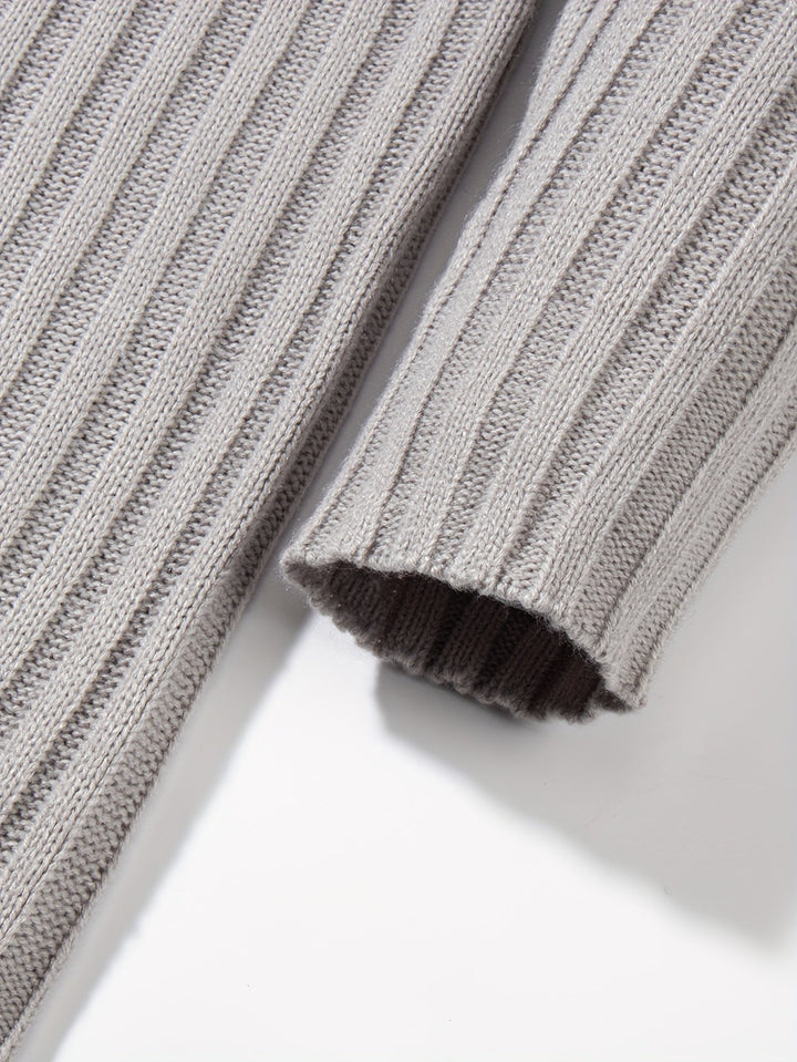 Gerippelter Damen Pullover im klassischen Stil (6)