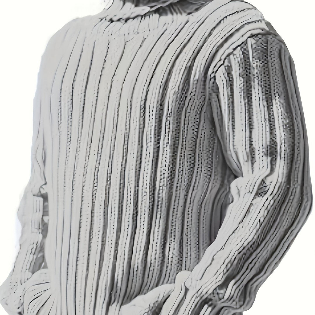 Gerippelter Damen Pullover im klassischen Stil in Weiß