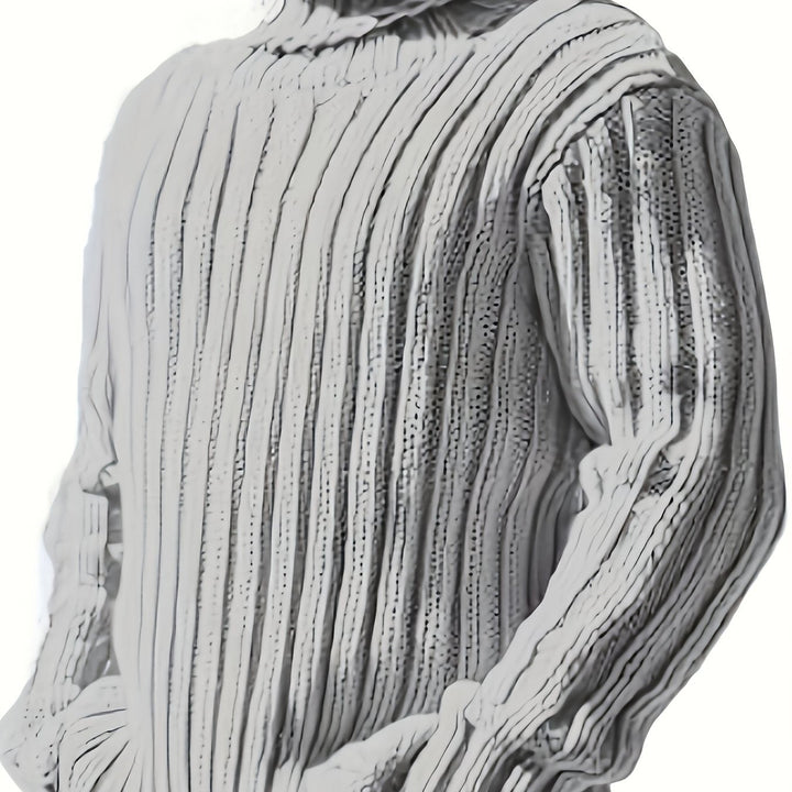 Gerippelter Damen Pullover im klassischen Stil in Weiß