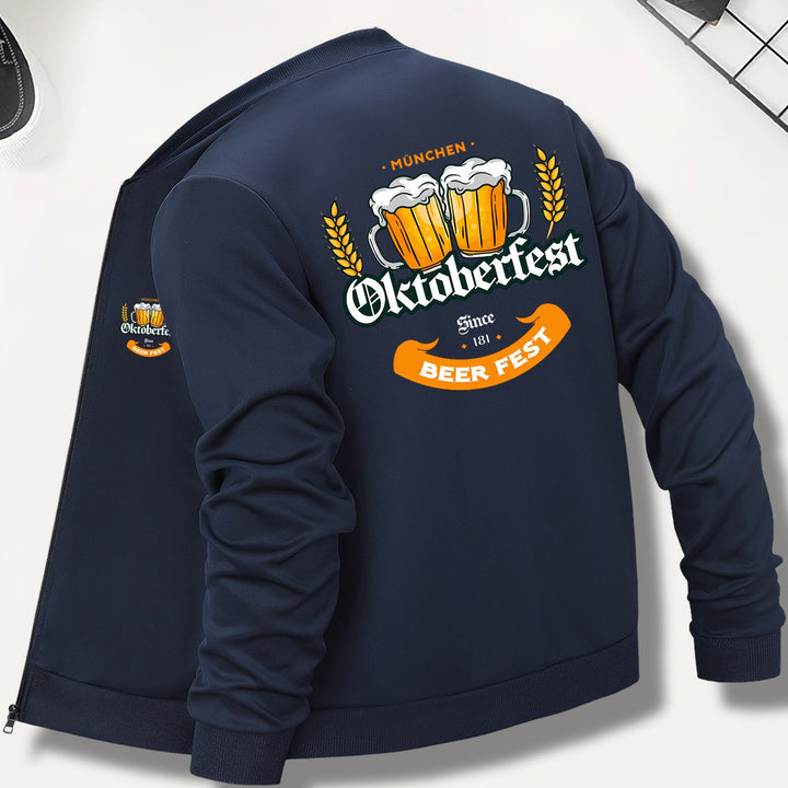 Herren Bomberjacke für Oktoberfest und Herbst in Dunkelblau