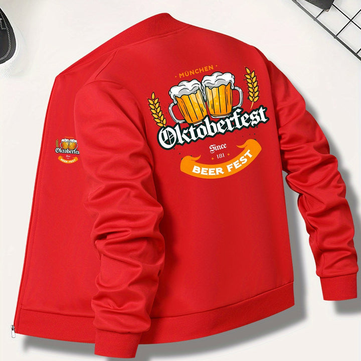 Herren Bomberjacke für Oktoberfest und Herbst in Rot