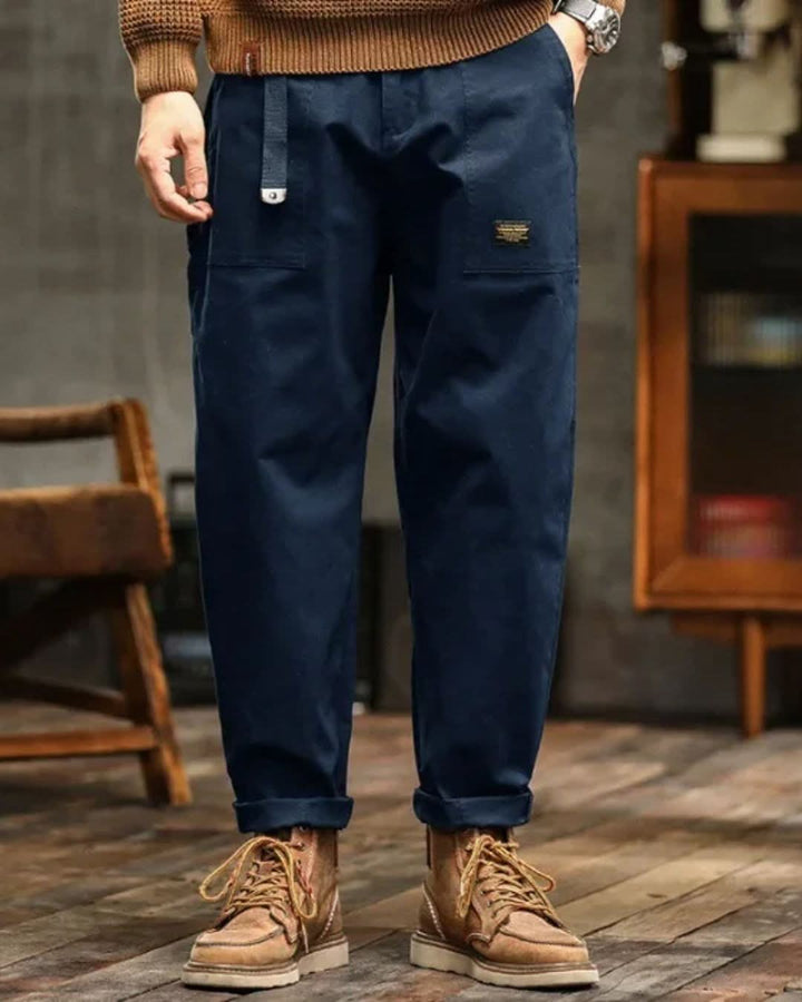 Herren Cargohose Loose Fit für Rucksack-Träger in Blau