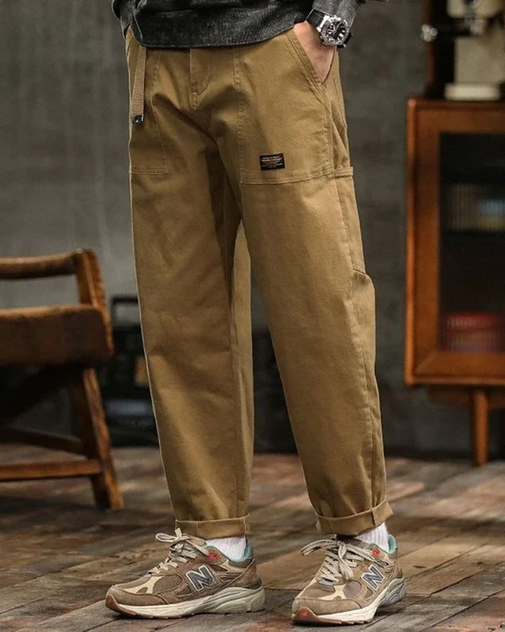 Herren Cargohose Loose Fit für Rucksack-Träger in Khaki