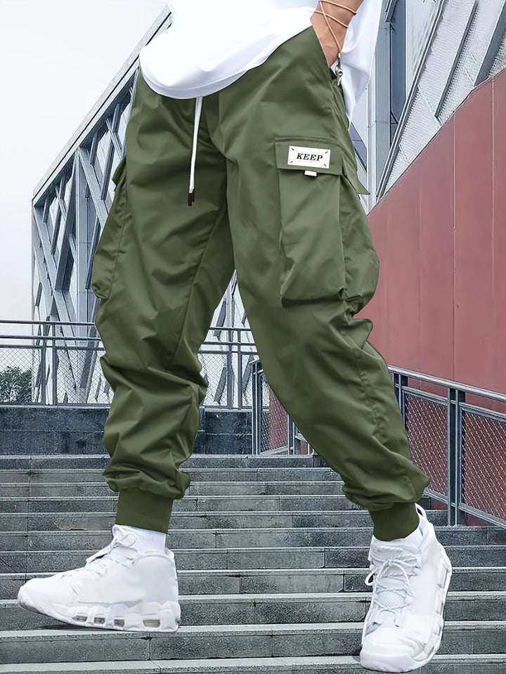 Herren Cargohose mit Jogger-Schnitt für den Alltag in Grün