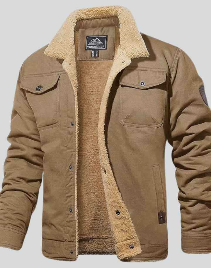 Herren Jacke aus Canvas mit Sherpa-Futter