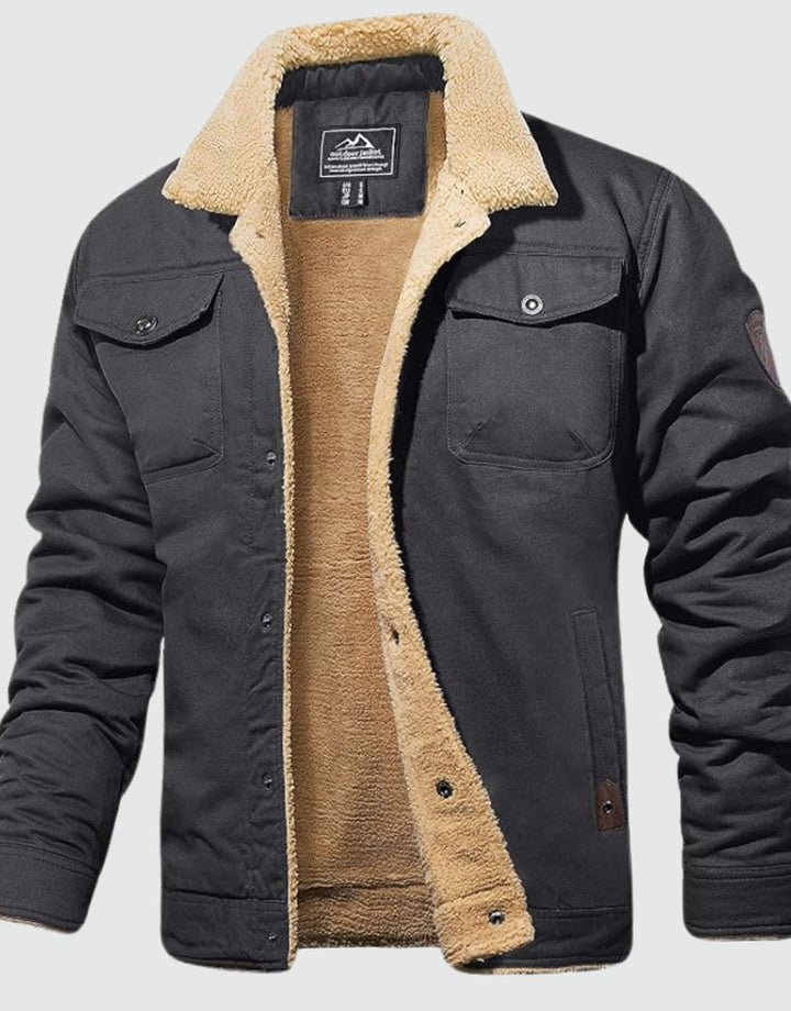 Herren Jacke aus Canvas mit Sherpa-Futter (10)