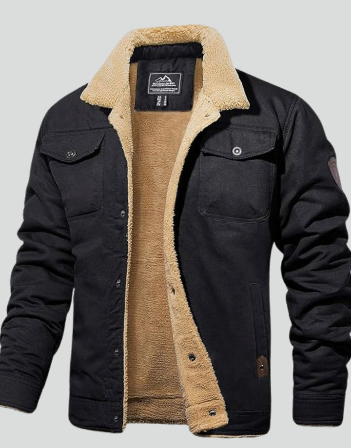 Herren Jacke aus Canvas mit Sherpa-Futter (12)