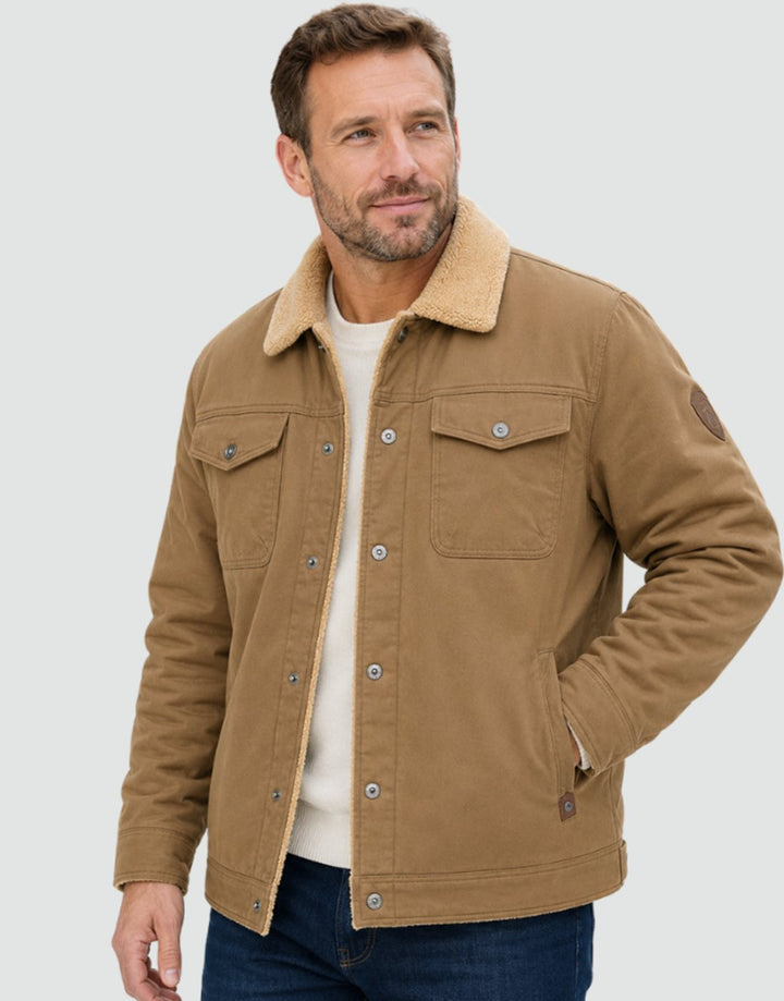 Herren Jacke aus Canvas mit Sherpa-Futter (3)
