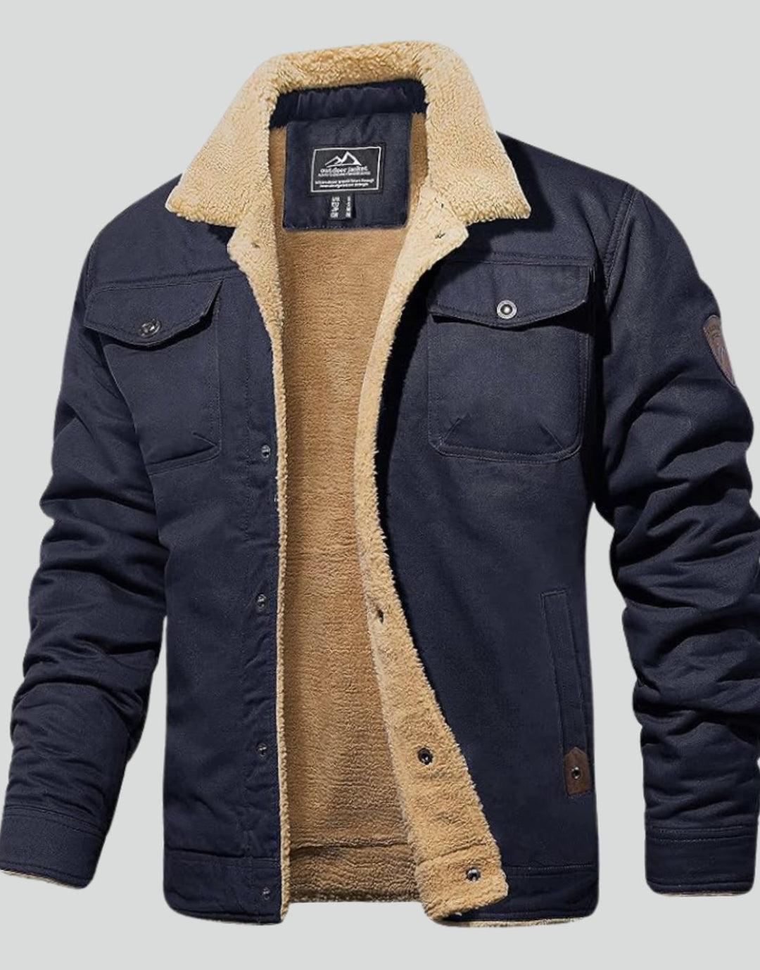 Herren Jacke aus Canvas mit Sherpa-Futter (6)