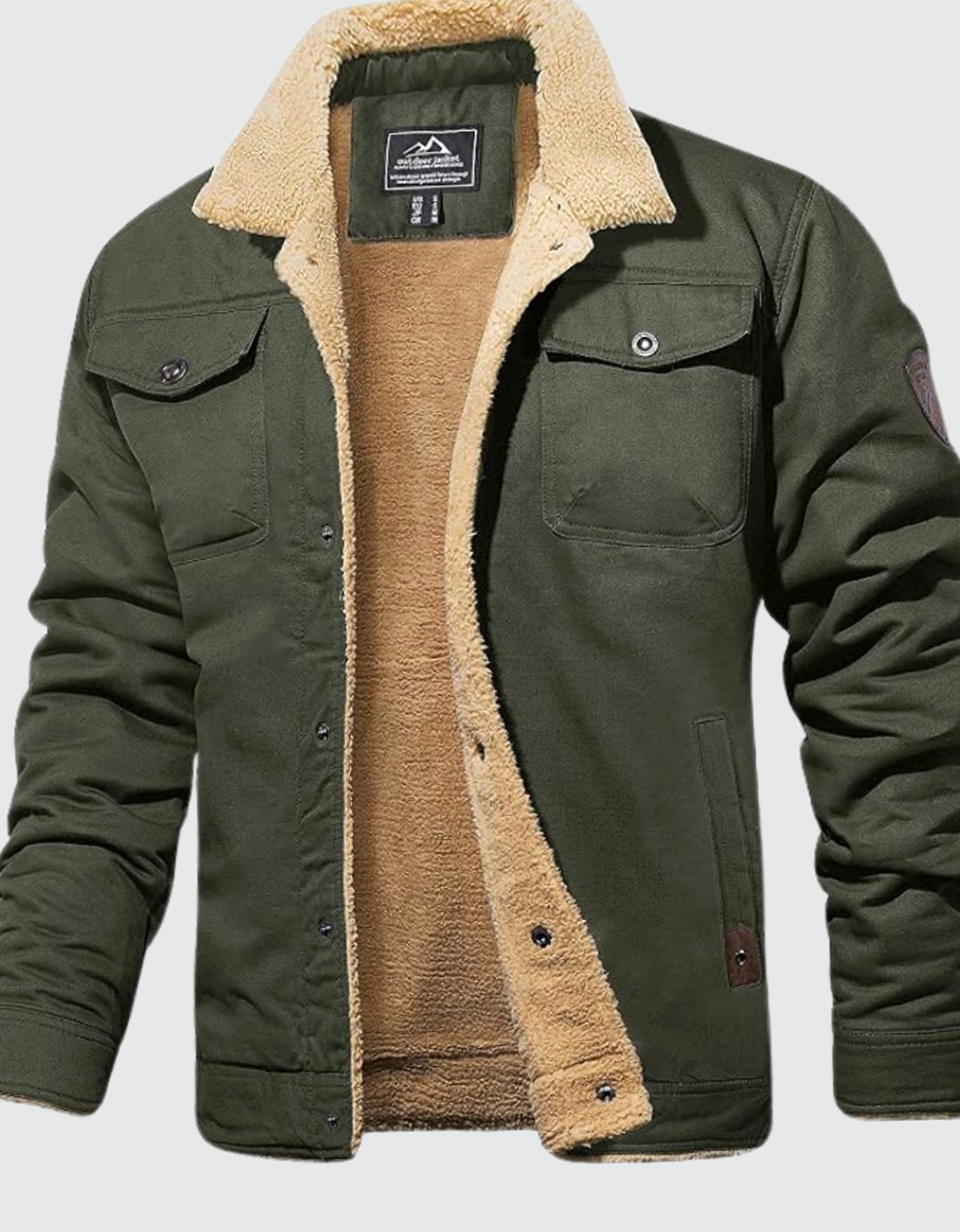 Herren Jacke aus Canvas mit Sherpa-Futter (8)