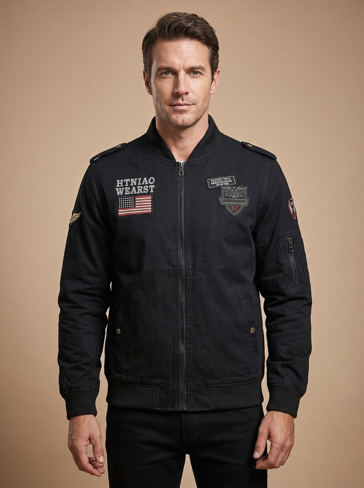 Herren Jacke im Bomber-Stil mit Militär-Patches