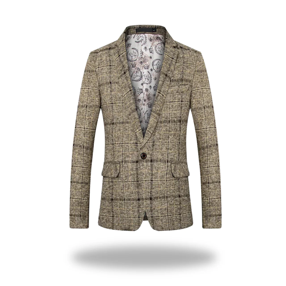 Herren Jacke im klassischen Stil aus Baumwolle in Khaki