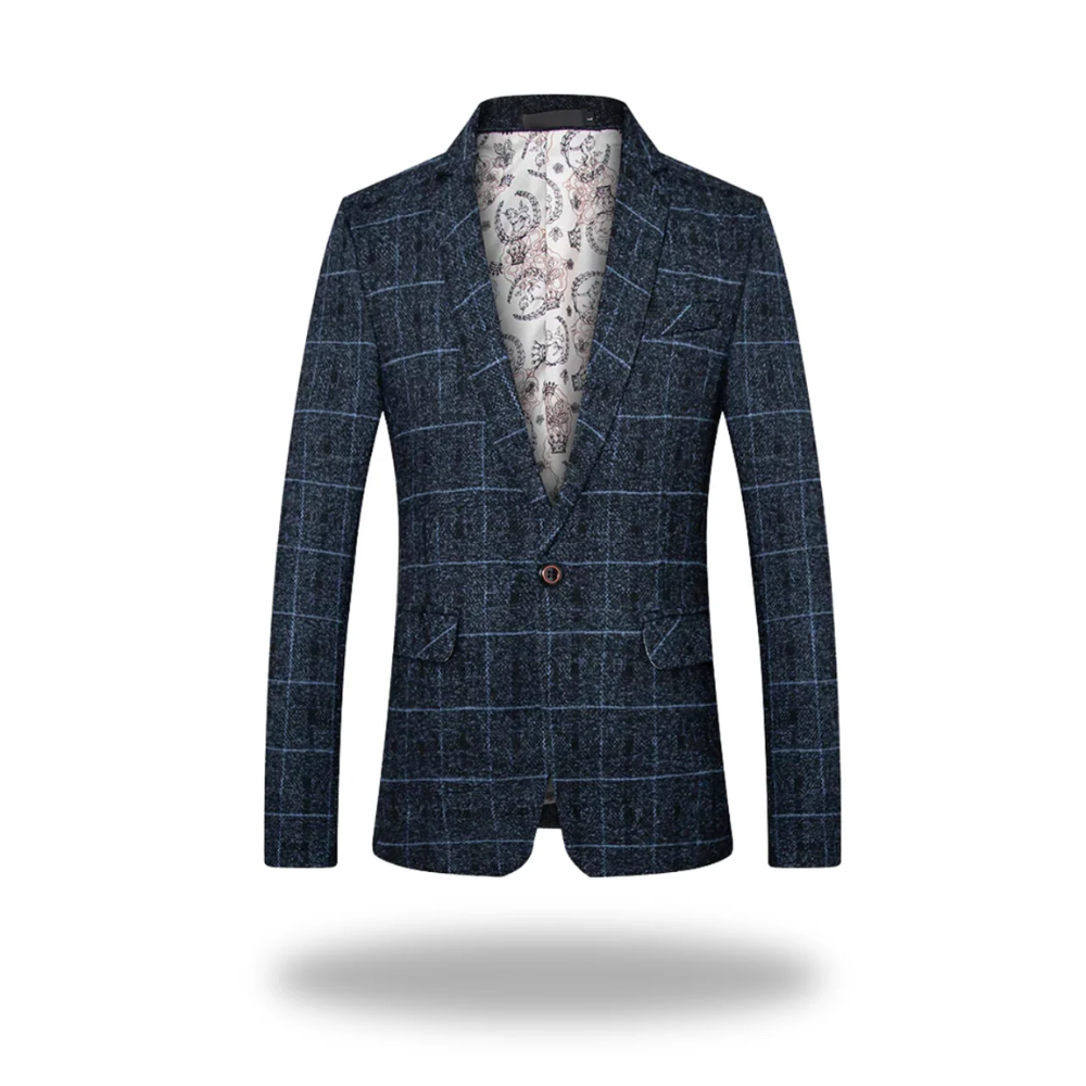 Herren Jacke im klassischen Stil aus Baumwolle in Marineblau