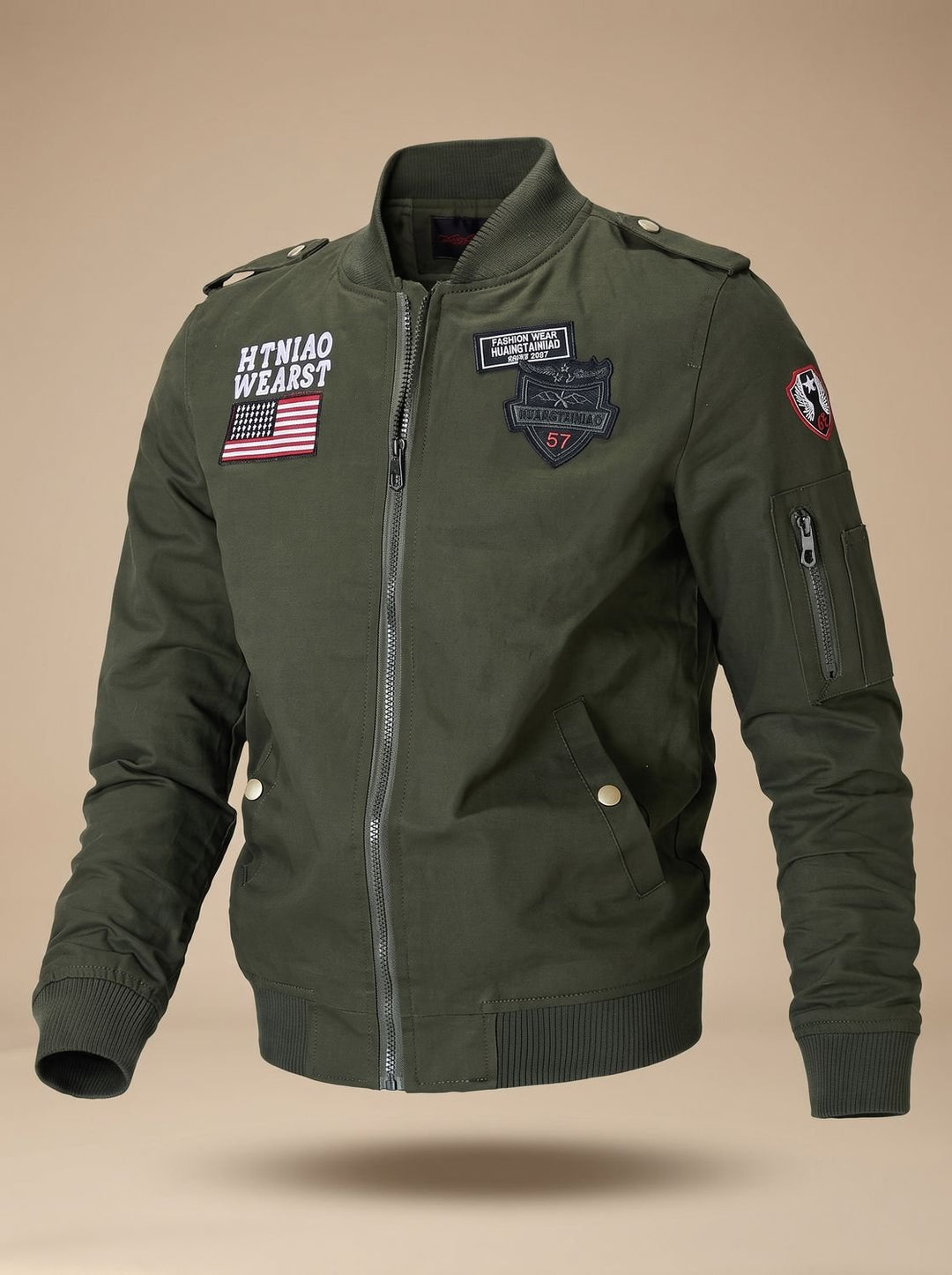 Herren Jacke im Militär-Stil mit Patches (2)