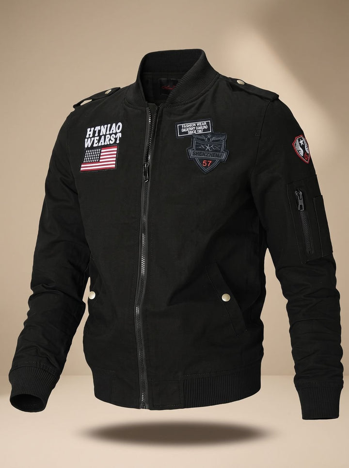 Herren Jacke im Militär-Stil mit Patches (3)