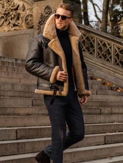 Herren Jacke mit Aviator-Stil für Alltag (2)