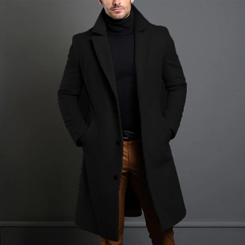 Herren Jacke mit formaler Eleganz für Winter in Schwarz
