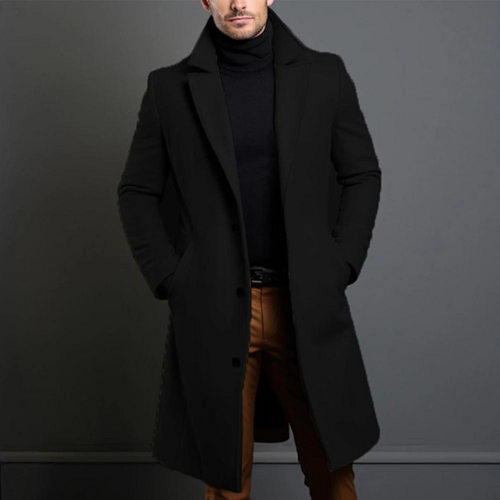 Herren Jacke mit formaler Eleganz für Winter in Schwarz
