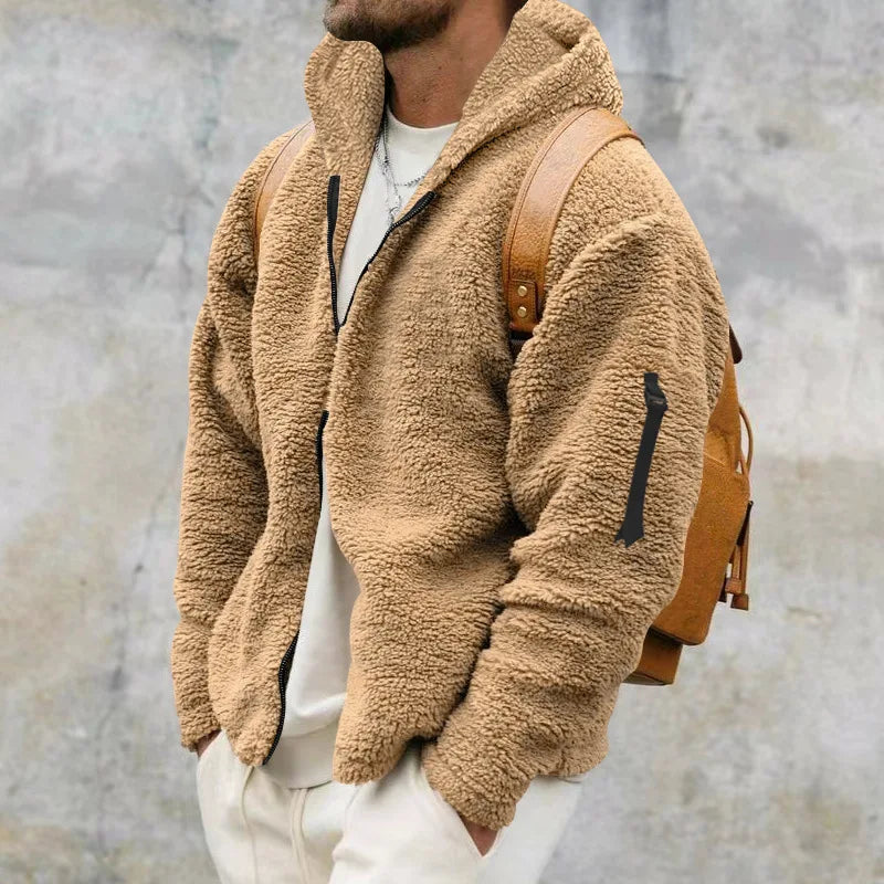 Herren Jacke mit langen Ärmeln und Kapuze in Braun