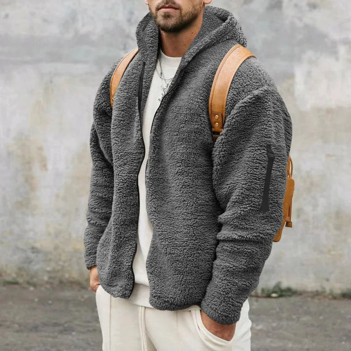Herren Jacke mit langen Ärmeln und Kapuze in Dunkelgrau