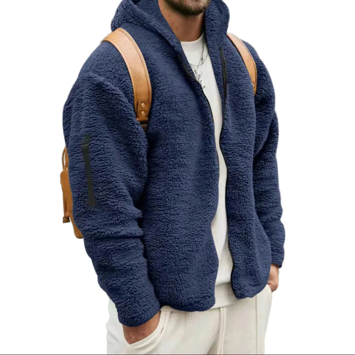 Herren Jacke mit langen Ärmeln und Kapuze in Marineblau