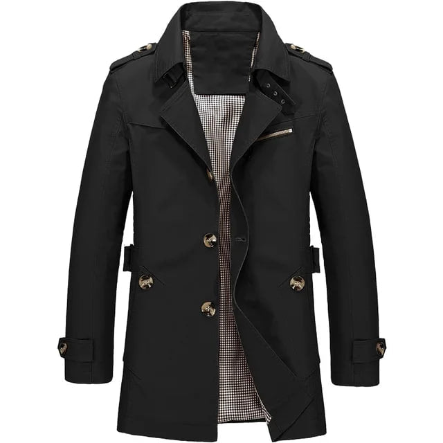 Herren Jacke Winddicht im Vintage-Stil in Schwarz