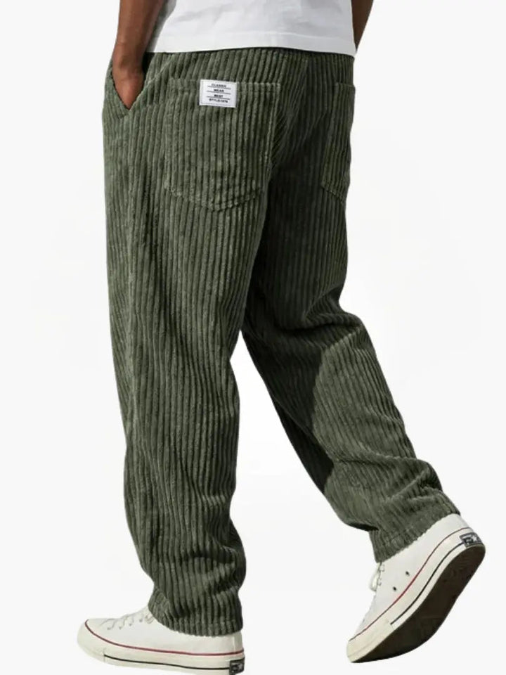 Herren Jogginghose im Casual-Stil mit Taschen in Grün