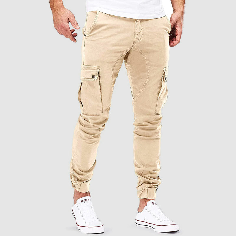 Herren Jogginghose mit praktischen Cargo-Taschen in Beige
