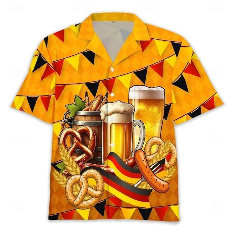 Herren Oktoberfest Kurzarm Hemd für Feste