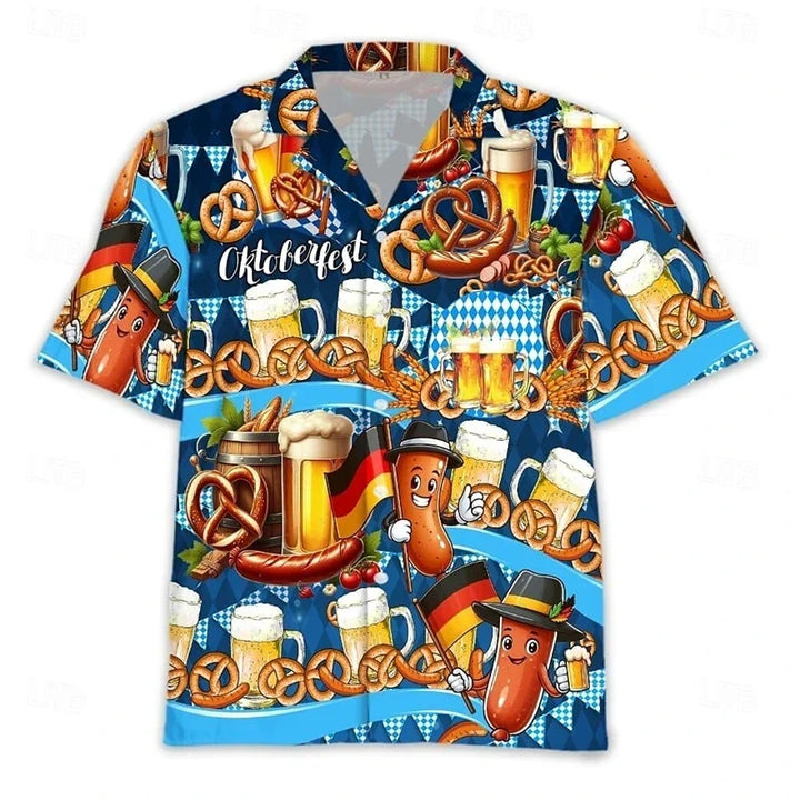 Herren Oktoberfest Kurzarm Hemd für Feste (11)