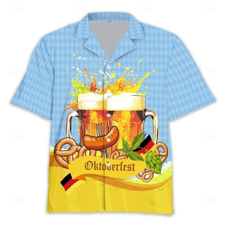Herren Oktoberfest Kurzarm Hemd für Feste (2)