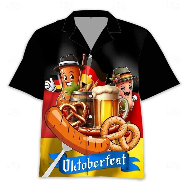 Herren Oktoberfest Kurzarm Hemd für Feste (3)