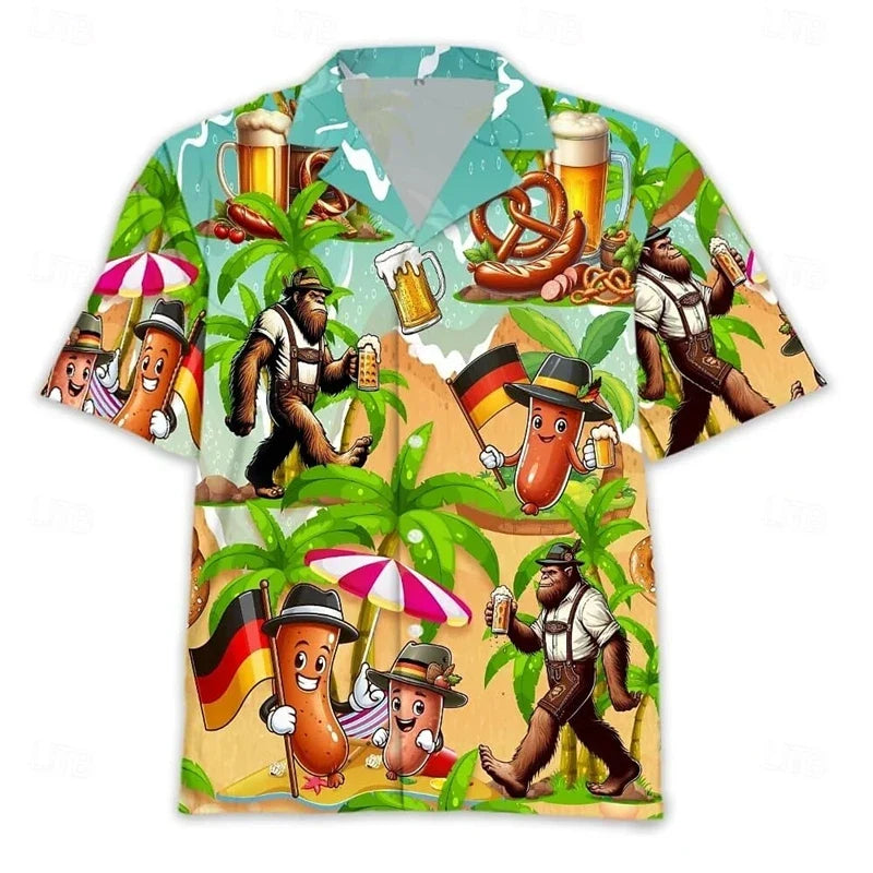 Herren Oktoberfest Kurzarm Hemd für Feste (8)