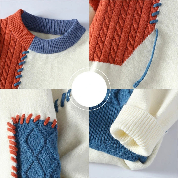 Herren Pullover mit Patchwork für den Herbst (7)