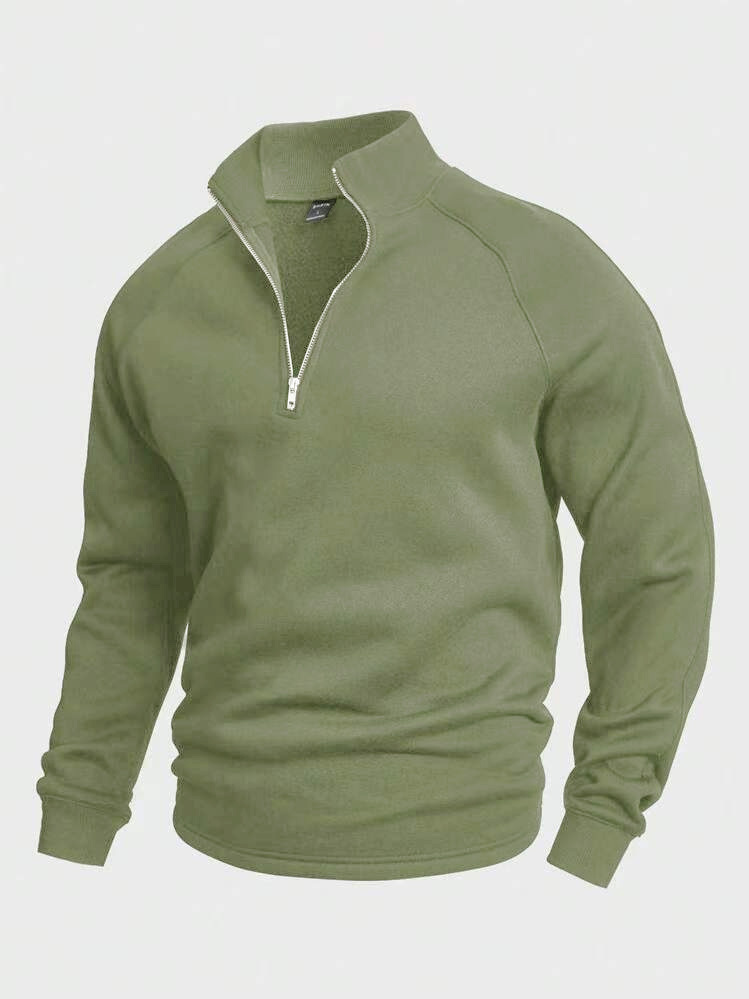 Herren Pullover mit Stehkragen für den Herbst in Grün