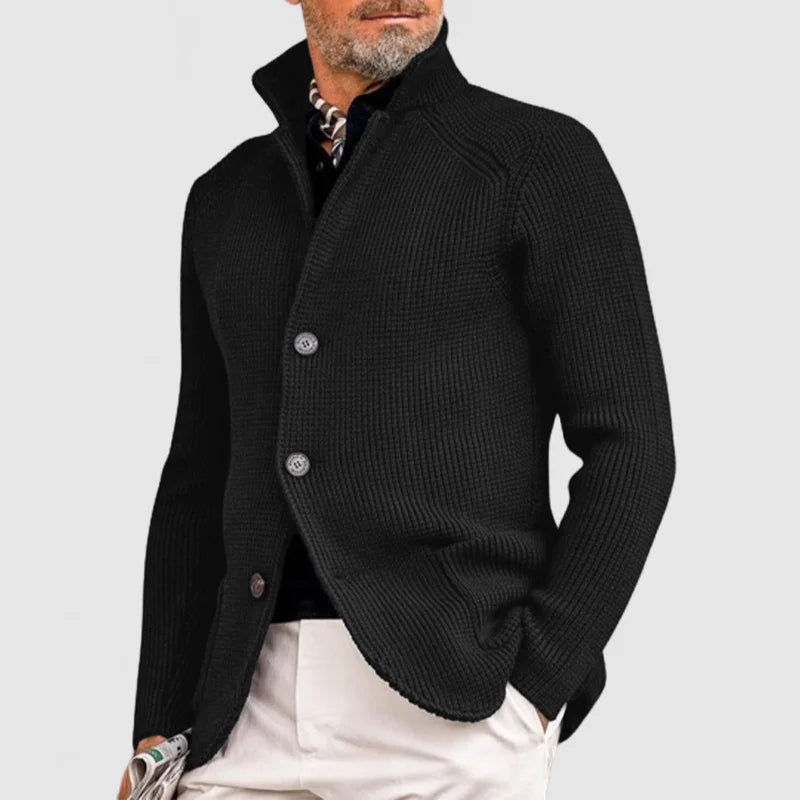 Herren Pullover mit Waffelpiqué und Stehkragen (13)