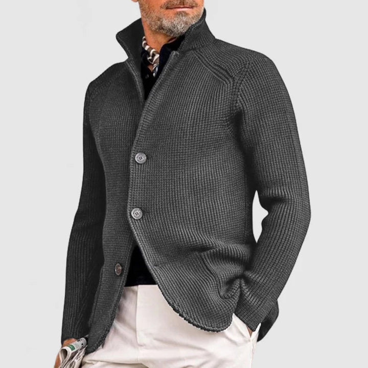 Herren Pullover mit Waffelpiqué und Stehkragen (15)