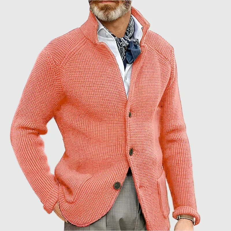 Herren Pullover mit Waffelpiqué und Stehkragen (6)