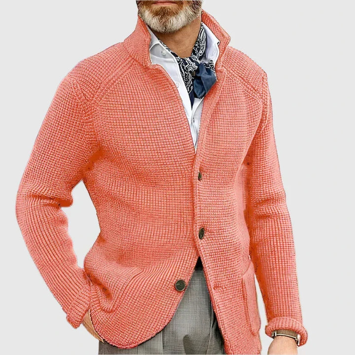 Herren Pullover mit Waffelpiqué und Stehkragen (6)