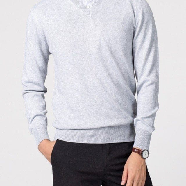 Herren Strickpullover zum Layern für Herbst in Weiß