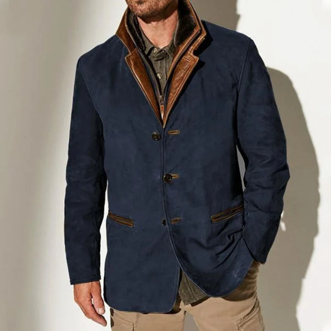 Herren Vintage-Jacke für zeitlosen Herbst-Stil in Blau