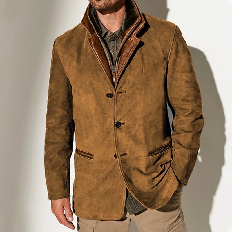Herren Vintage-Jacke für zeitlosen Herbst-Stil in Braun