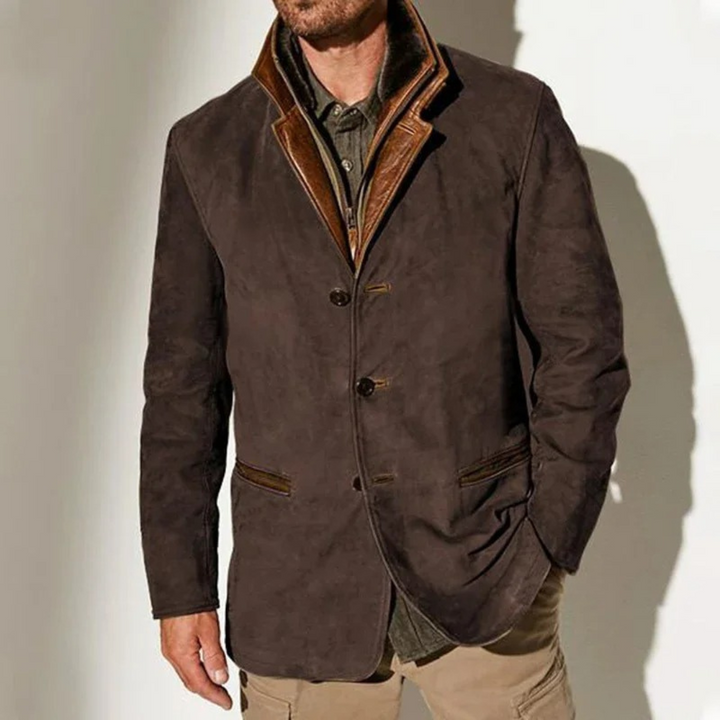 Herren Vintage-Jacke für zeitlosen Herbst-Stil in Dunkelbraun