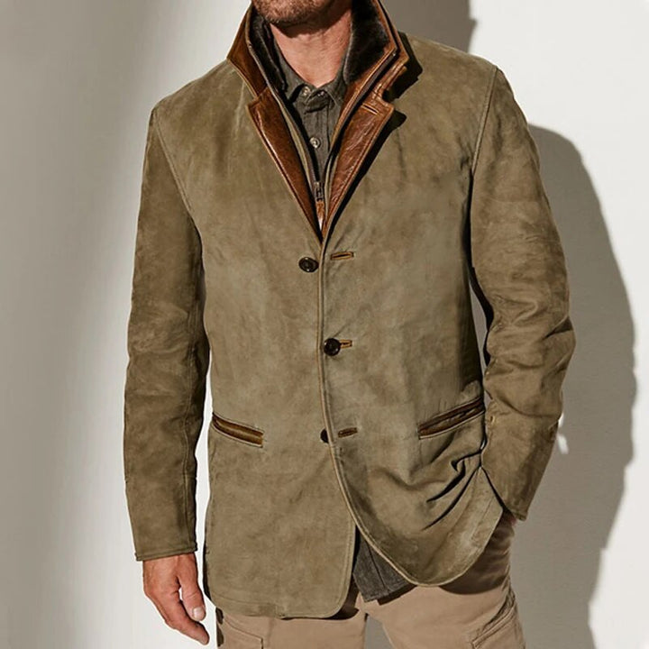Herren Vintage-Jacke für zeitlosen Herbst-Stil in Khaki
