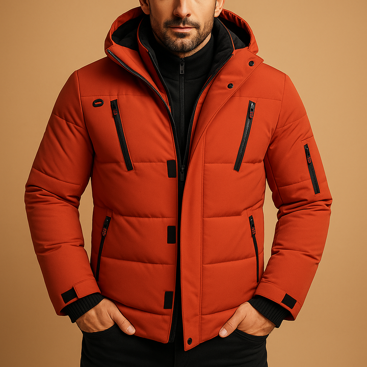 Herren Winterjacke für Alltag und Freizeit in Orange