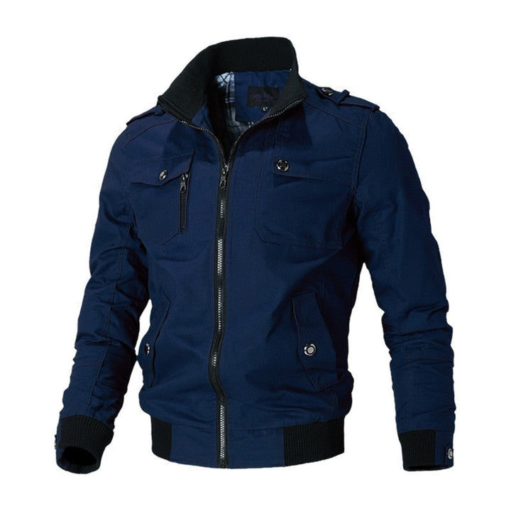 Herren Winterjacke im Bomberstil mit Reißverschluss in Blau
