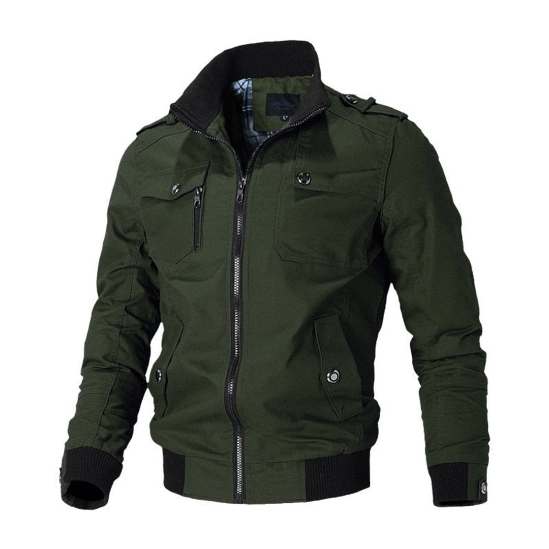 Herren Winterjacke im Bomberstil mit Reißverschluss in Grün