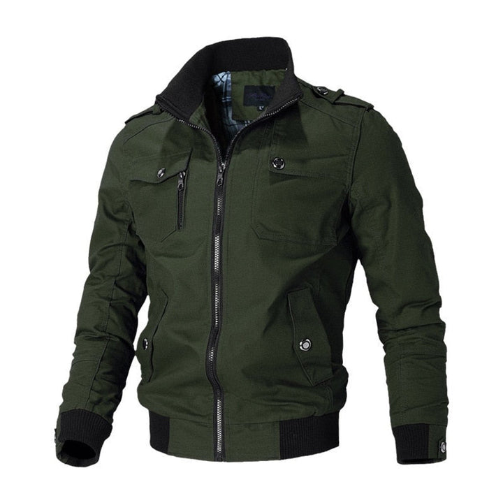 Herren Winterjacke im Bomberstil mit Reißverschluss in Grün